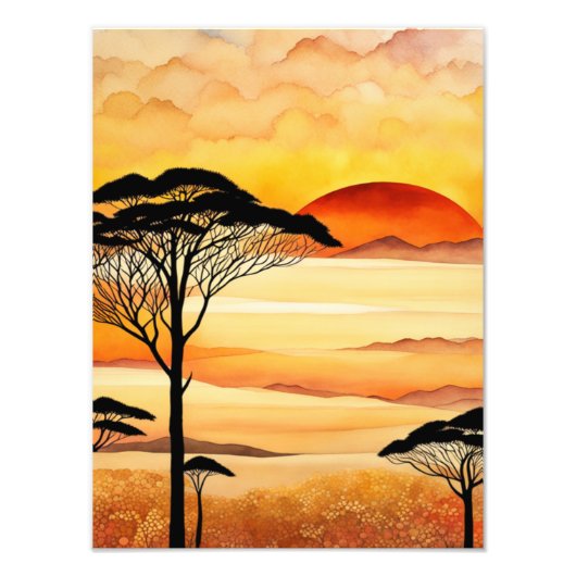 Faiery African Sunset Landscape Fotodruck (Vorne)