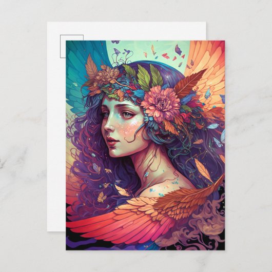 Faiful Fairy Angel Wings Fantasy Art Postkarte (Vorne/Hinten)
