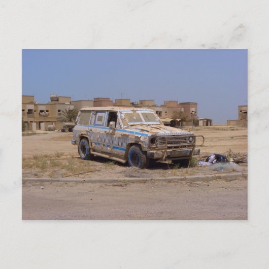 Failaka Island verlassenes Auto Postkarte (Vorderseite)