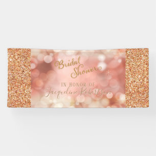 Faillampen Rose Gold Glitzer Rosa Brautparty Banner