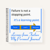 "Failure is is not a stop point" - Journal Book Notizblock (Vorderseite)