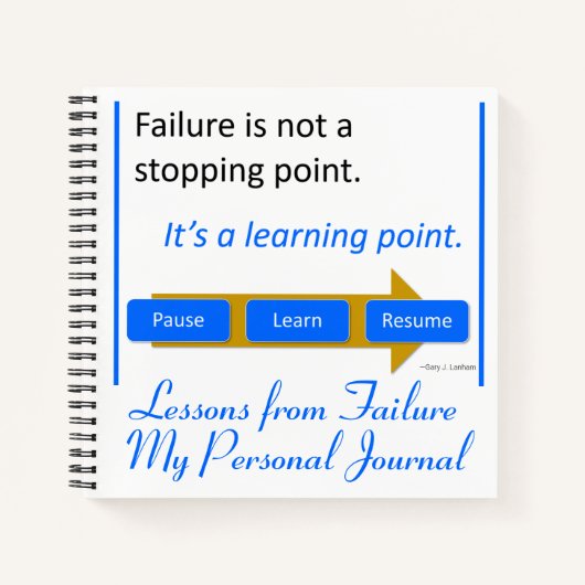 "Failure is is not a stop point" - Journal Book Notizblock (Vorderseite)