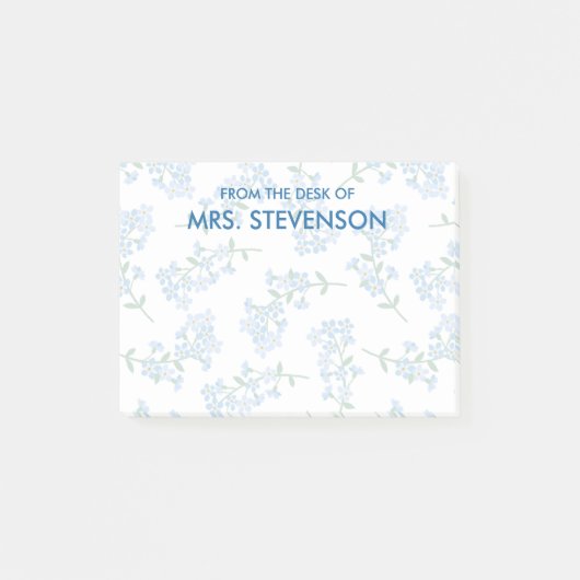 Faint Hübsch Vergiss mich nicht Blumenmuster Name  Post-it Klebezettel (Vorderseite)