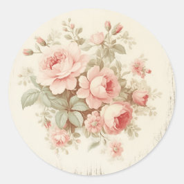 Faint Pink Glimmers Shabby Chic Runder Aufkleber