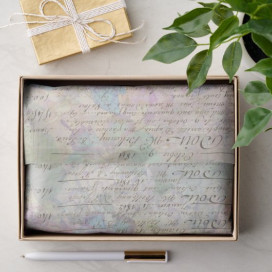 Faint Script mit Butterflys Decoupage Seidenpapier (Geschenk)