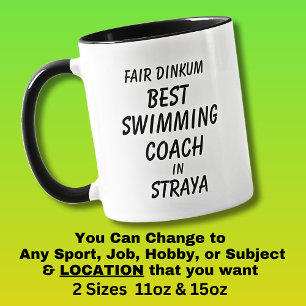 Fair Dinkum BESTER SCHWIMMCOACH in Straya Tasse