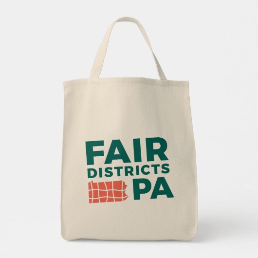 Fair Districts PA Lebensmittelgeschäft Tasche (Rückseite)