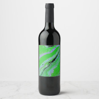 Fair Game 3 Green Lilac Abstrakt Wine Flasche Labe Weinetikett