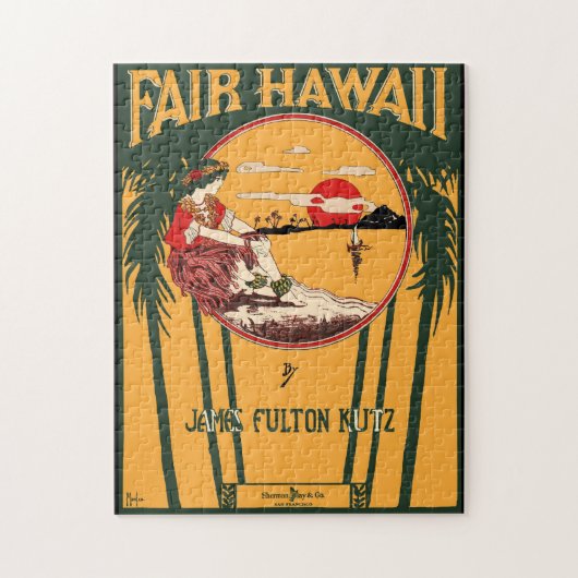 Fair Hawaii Vintag Sheet Music Cover Puzzle (Vertikal)