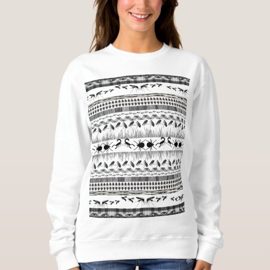 Fair Isle Fiercness tierisches Insekt Sweatshirt (Vorderseite)
