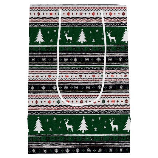 Fair Isle Holiday Knit Mittlere Geschenktüte (Rückseite)