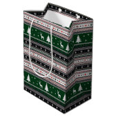 Fair Isle Holiday Knit Mittlere Geschenktüte (Rückseite Schrägansicht)