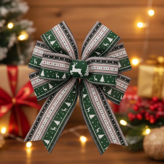 Fair Isle Holiday Knit Satinband