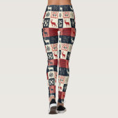 Fair Isle Knitted Patchwork | Holiday Reindeer Leggings (Rückseite)