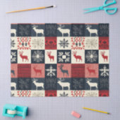 Fair Isle Knitted Patchwork | Holiday Reindeer Seidenpapier (Basteln)