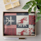 Fair Isle Knitted Patchwork | Holiday Reindeer Seidenpapier (Geschenk)