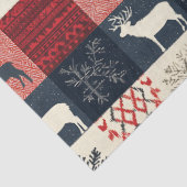 Fair Isle Knitted Patchwork | Holiday Reindeer Seidenpapier (Detail)
