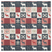 Fair Isle Knitted Patchwork | Holiday Reindeer Stoff (Muster)