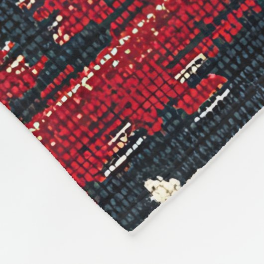 Fair Isle Knitted Patchwork | Rustikaler Rentier Fleecedecke (Ecke)