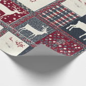 Fair Isle Knitted Patchwork | Rustikaler Rentier ( Geschenkpapier (Ecke)