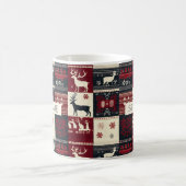 Fair Isle Knitted Patchwork | Rustikaler Rentier Kaffeetasse (Mittel)