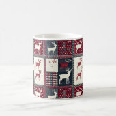 Fair Isle Knitted Patchwork | Rustikaler Rentier ( Kaffeetasse (Mittel)