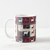 Fair Isle Knitted Patchwork | Rustikaler Rentier ( Kaffeetasse (Links)