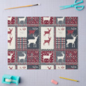 Fair Isle Knitted Patchwork | Rustikaler Rentier ( Seidenpapier (Basteln)