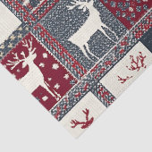Fair Isle Knitted Patchwork | Rustikaler Rentier ( Seidenpapier (Detail)