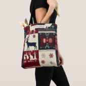Fair Isle Knitted Patchwork | Rustikaler Rentier Tasche (Von Nahem)