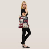 Fair Isle Knitted Patchwork | Rustikaler Rentier Tasche (Am Model)