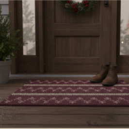 Fair Isle Knitted Pattern Burgundy Fußmatte