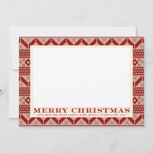 Fair Isle Knitted Sweater Muster Weihnachten Karte (Vorderseite)