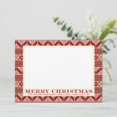 Fair Isle Knitted Sweater Muster Weihnachten Karte (Stehend Vorderseite)