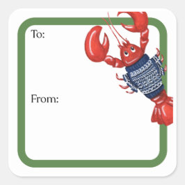 Fair Isle Lobsters Square Sticker