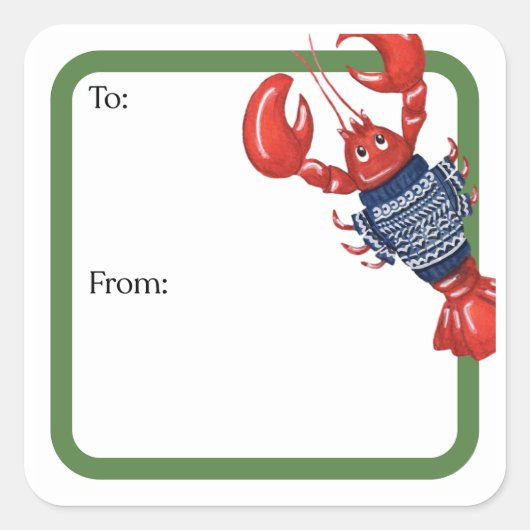 Fair Isle Lobsters Square Sticker (Vorderseite)