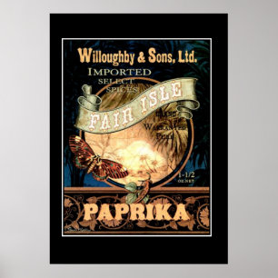 Fair Isle Paprika Vintag Retro Print Poster