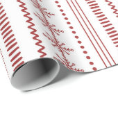 Fair Isle - Rotes Weihnachten Geschenkpapier (Rolleneckpunkt)