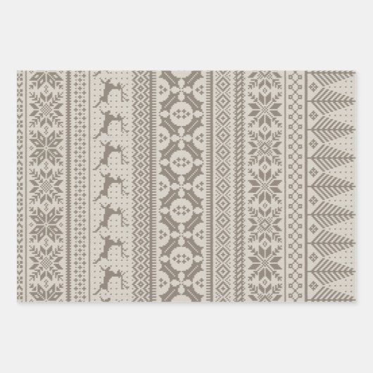 Fair Isle Strick Sweater Geschenkpapier Set (Vorderseite)