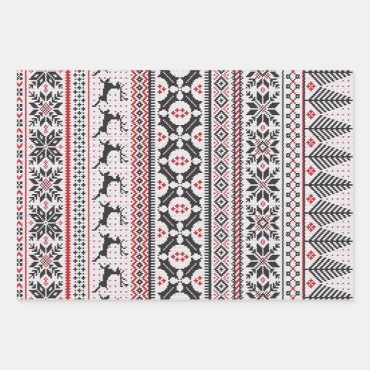 Fair Isle Strick Sweater Geschenkpapier Set (Vorderseite 3)