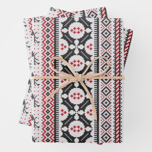 Fair Isle Strick Sweater Geschenkpapier Set (Beispiel)