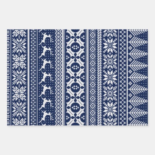 Fair Isle Strick Sweater Geschenkpapier Set (Vorderseite 2)