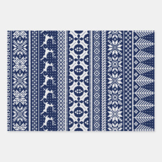 Fair Isle Strick Sweater Geschenkpapier Set