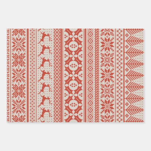 Fair Isle Strick Sweater Geschenkpapier Set (Vorderseite 3)