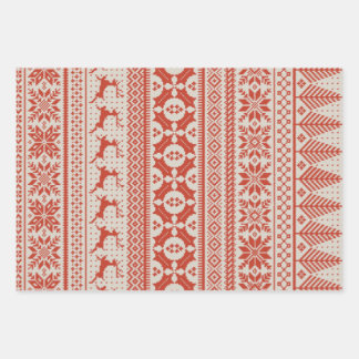 Fair Isle Strick Sweater Geschenkpapier Set