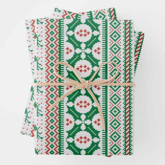 Fair Isle Strick Sweater Geschenkpapier Set (Beispiel)