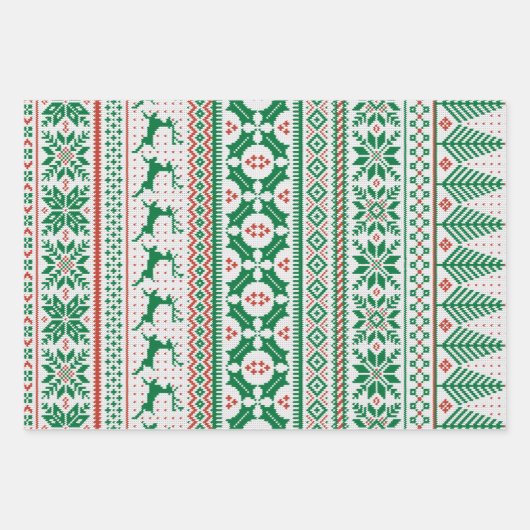 Fair Isle Strick Sweater Geschenkpapier Set (Vorderseite)