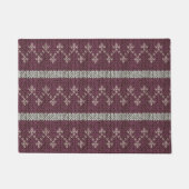 Fair Isle Strickmuster Burgund Fußmatte (Vorderseite)