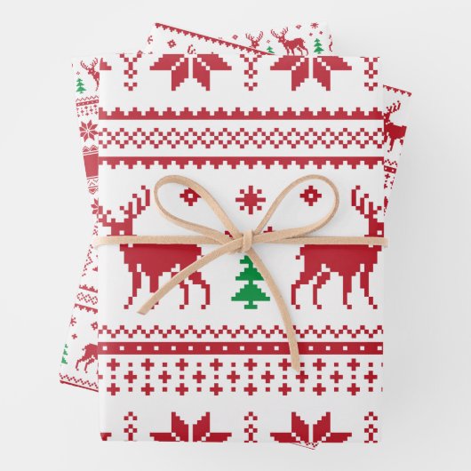 Fair Isle Weihnachtsdesign Wrapping Paper Sets Geschenkpapier Set (Beispiel)
