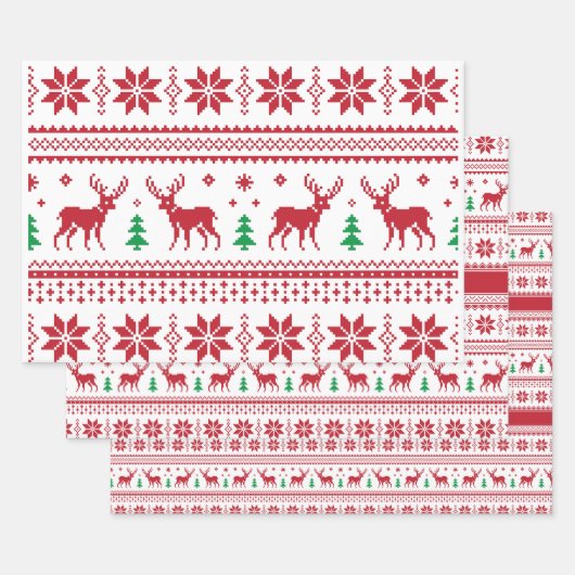 Fair Isle Weihnachtsdesign Wrapping Paper Sets Geschenkpapier Set (Set)